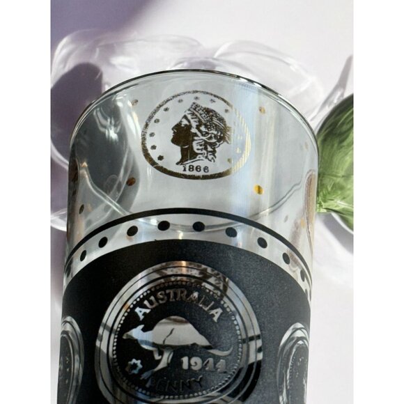 Vintage MCM Libbey Coin Design Highball Glass Set Of 4 - Picture 10 of 12